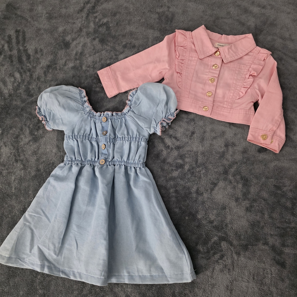 Blue and Pink Kids Dress Set